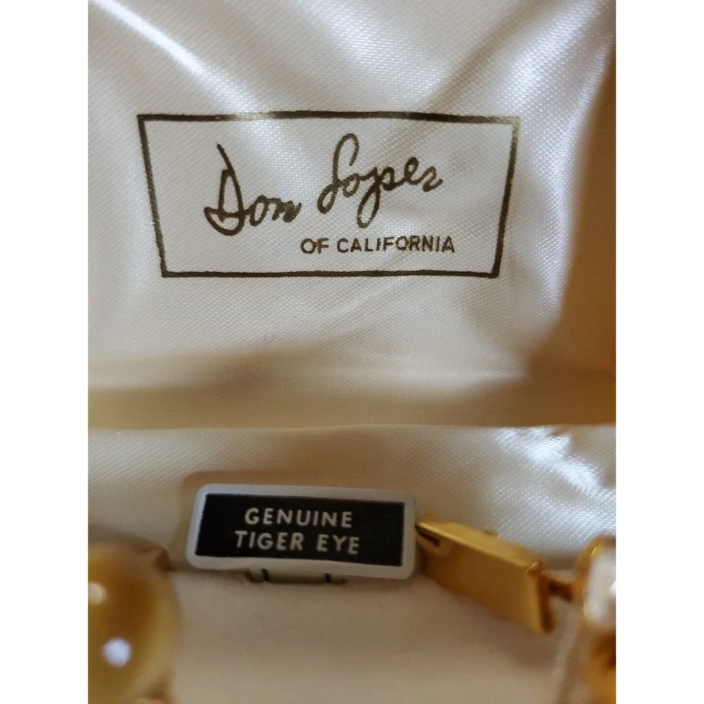 Vtg 1960's‎ Tiger Eye Cufflinks Don Loper of California Mens Goldtone Flaw Read